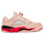 Air Jordan 5 Low DA8016-806 ピンクスエード、赤と黒のアクセント、リフレクティブタン付き