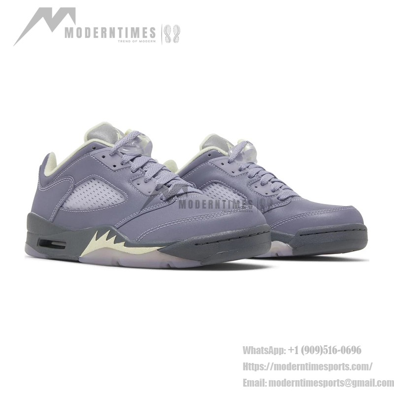 Air Jordan 5 Low FJ4563-500 インディゴヘーズ スニーカー 反射タンと半透明ソール付き
