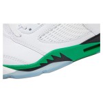 Air Jordan 5 Retro DD9336-103 白いレザースニーカー グリーンのアクセントと反射舌付き