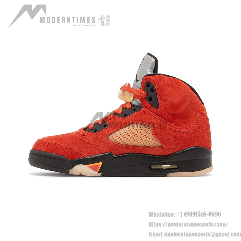 Air Jordan 5 Retro DD9336-800 オレンジスエードスニーカー 黒いディテール 反射性シュータン