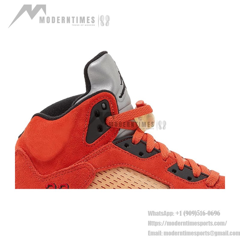 Air Jordan 5 Retro DD9336-800 オレンジスエードスニーカー 黒いディテール 反射性シュータン
