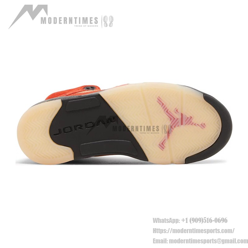 Air Jordan 5 Retro DD9336-800 オレンジスエードスニーカー 黒いディテール 反射性シュータン