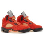 Air Jordan 5 Retro DD9336-800 オレンジスエードスニーカー 黒いディテール 反射性シュータン