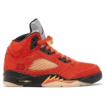 Air Jordan 5 Retro DD9336-800 オレンジスエードスニーカー 黒いディテール 反射性シュータン