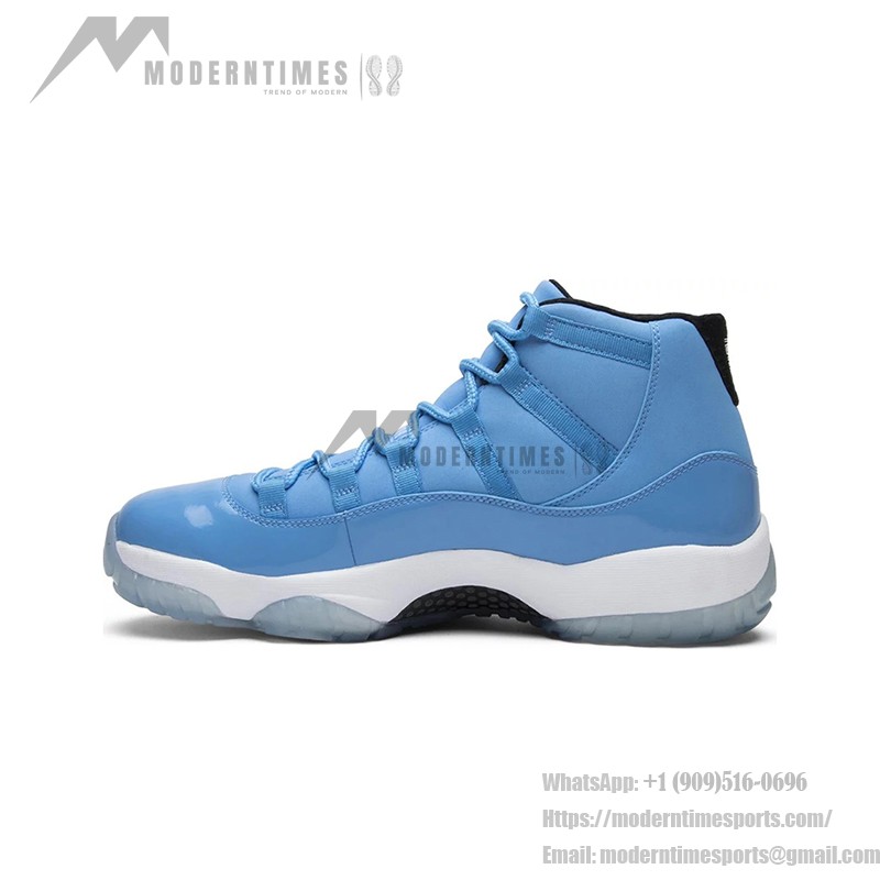 Air Jordan 11 Retro University Blue 717602-900 - パテントレザー仕上げのブルーとホワイトのスニーカー