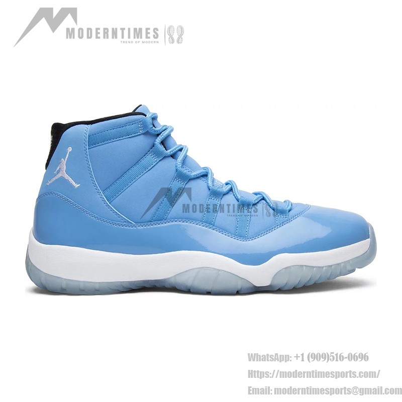 Air Jordan 11 Retro University Blue 717602-900 - パテントレザー仕上げのブルーとホワイトのスニーカー