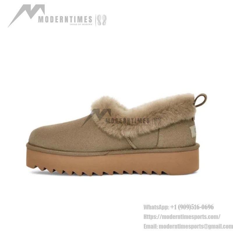 UGG レディース プラットフォームモカシン 1166733 - 冬用ベージュシープスキン折り返しカラー付きモカシン UGG レディース プラットフォームモカシン 1166733 ベージュシープスキン折り返しカラー付き