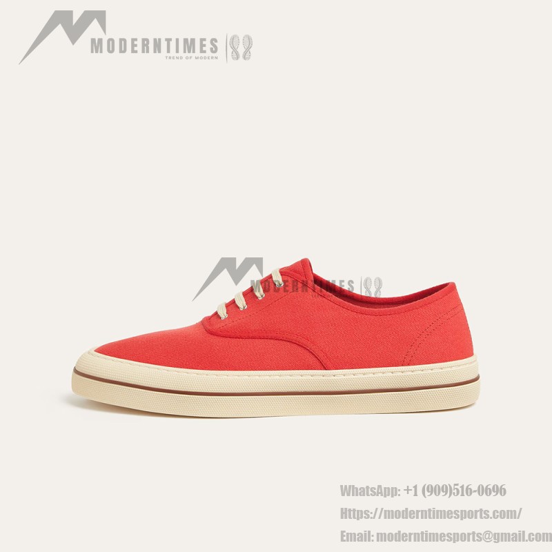 Loro Piana Nantucket Walk Sneaker FAR1445 R354 Red Tango luxury vintage canvas sneakers