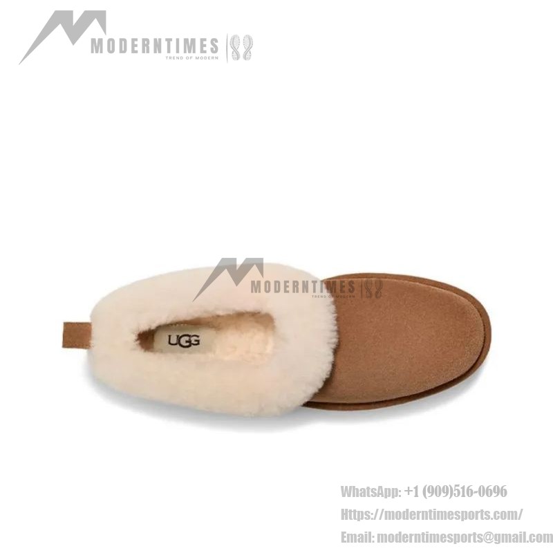 UGG レディース プラットフォームモカシン 1166733 - 冬用チェスナットシープスキン折り返しカラー付きモカシン UGG レディース プラットフォームモカシン 1166733 チェスナットシープスキン折り返しカラー付き