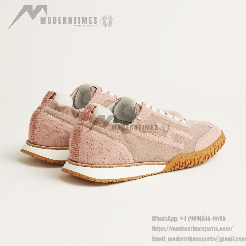 HERMES Jet Sneakers Rose Cancan Rose Aquarelle women luxury pink sneakers side view