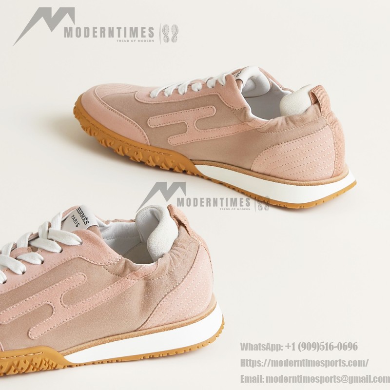 HERMES Jet Sneakers Rose Cancan Rose Aquarelle women luxury pink sneakers side view