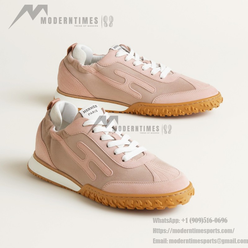 HERMES Jet Sneakers Rose Cancan Rose Aquarelle women luxury pink sneakers side view