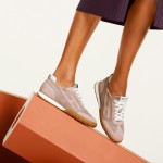 HERMES Jet Sneakers Rose Cancan Rose Aquarelle women luxury pink sneakers side view