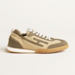 HERMES Jet Sneakers Beige Lin Vert Toundra luxury low-top designer shoes
