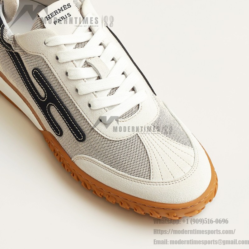 HERMES Jet Sneaker Multicolore Prunoir luxury designer sport shoe side view