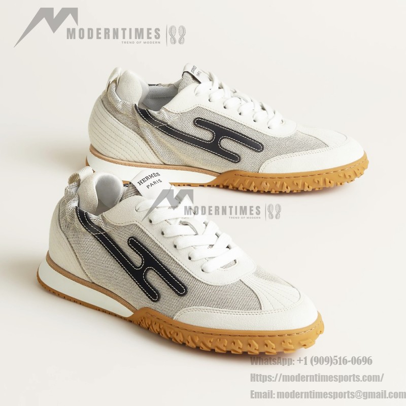 HERMES Jet Sneaker Multicolore Prunoir luxury designer sport shoe side view