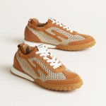 HERMES Jet Sneakers H251134Zv5K340 Beige Lin Naturel luxury mesh sneakers side view