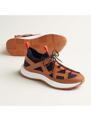 HERMES Katana Sneakers H251981ZHI2400 Marine Naturel – Men’s Luxury Designer Sport Sneakers