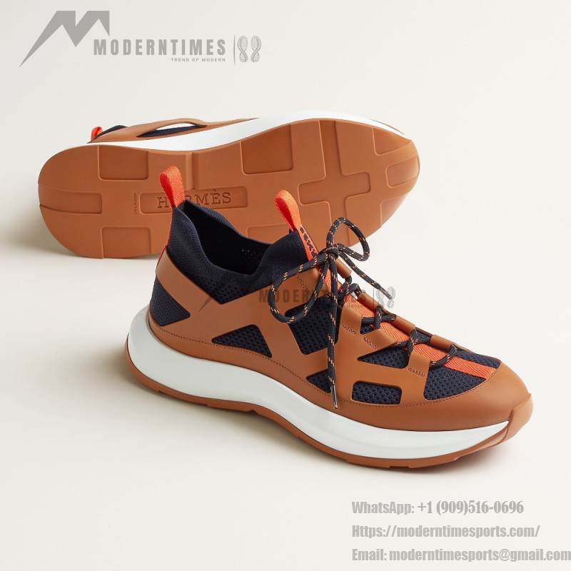 HERMES Katana Marine Naturel men luxury sport sneakers side view