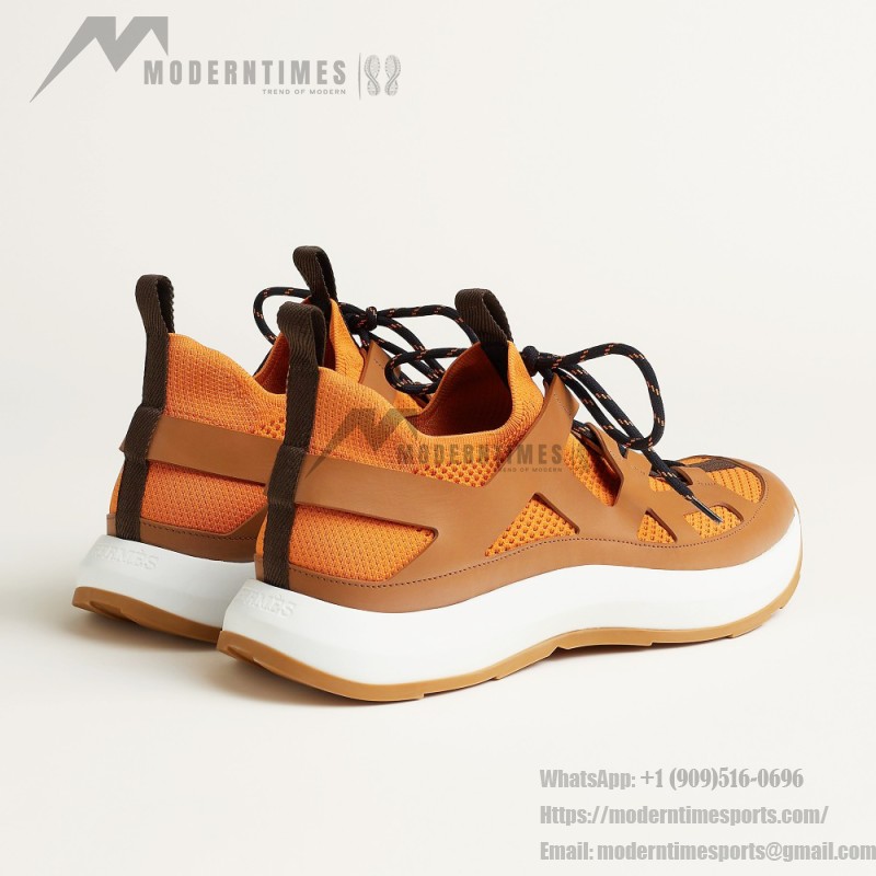 HERMES Katana Sneakers H251981ZHO1400 Orange H Naturel men’s luxury sport shoes