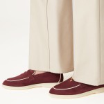 Loro Piana Women's Summer Charms Walk Loafer FAL5899-Q07N Front View Azuki Beans Leather Loafers