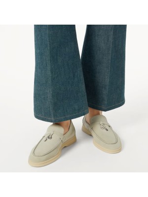 Loro Piana サマーチャームズ ウォーク ローファー FAE5444-60L0 ディープアイス 女性用 コンフォートシューズ