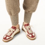 Loro Piana Tennis Walk Sneaker Cotton Natural Deep Kummel FAR1099_B646 low top casual shoes for women with gum sole