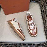 Loro Piana Tennis Walk Sneaker Cotton Natural Deep Kummel FAR1099_B646 low top casual shoes for women with gum sole