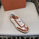 Loro Piana Tennis Walk Sneaker Cotton Natural Deep Kummel FAR1099_B646 low top casual shoes for women with gum sole