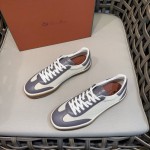 Loro Piana Tennis Walk Sneaker Light Grey minimal luxury low top casual shoes for men with gum sole