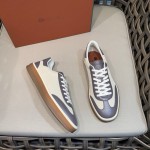 Loro Piana Tennis Walk Sneaker Light Grey minimal luxury low top casual shoes for men with gum sole