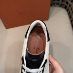 Loro Piana Tennis Walk Sneaker Navy White low top luxury casual shoes with gum sole