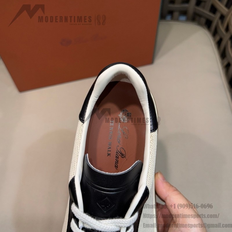 Loro Piana Tennis Walk Sneaker Navy White low top luxury casual shoes with gum sole
