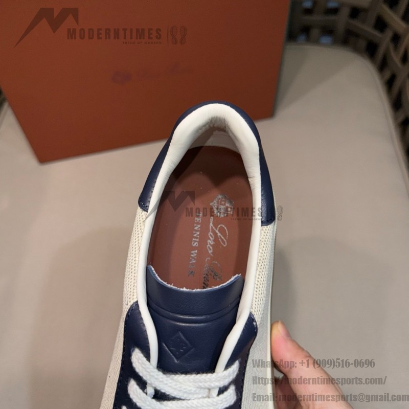 Loro Piana Tennis Walk Sneaker Navy White low top luxury casual shoes for men with gum sole