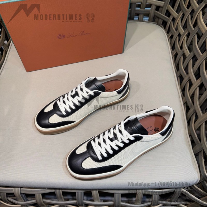 Loro Piana Tennis Walk Sneaker Navy White low top luxury casual shoes with gum sole