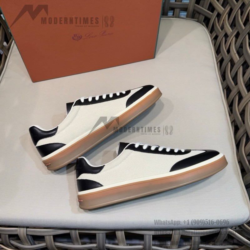 Loro Piana Tennis Walk Sneaker Navy White low top luxury casual shoes with gum sole