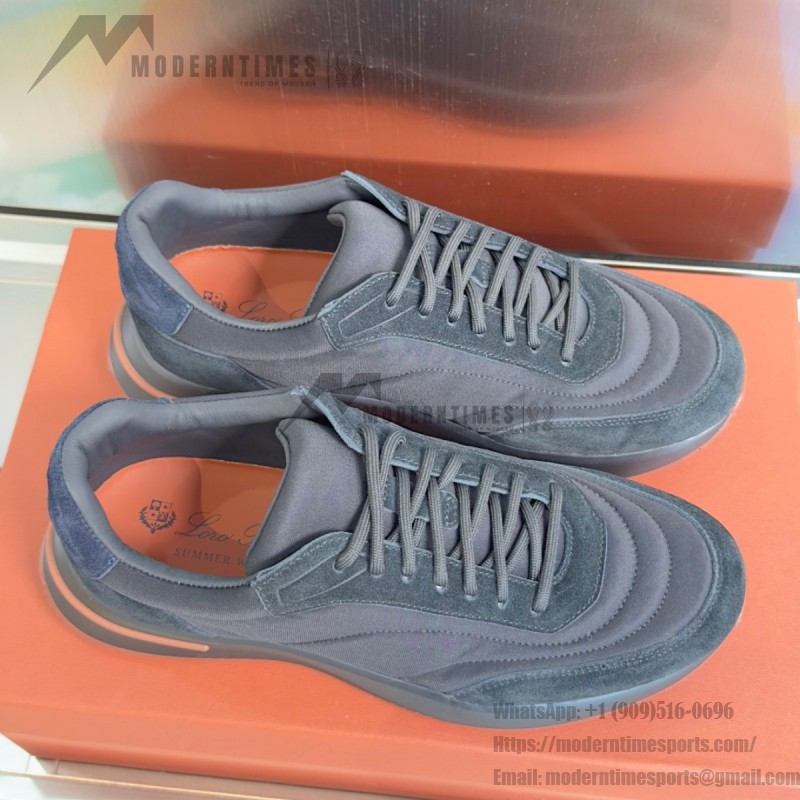 Loro Piana Week End Walk Sneaker Black FAQ2222_8000 Storm System microfiber casual shoes for men