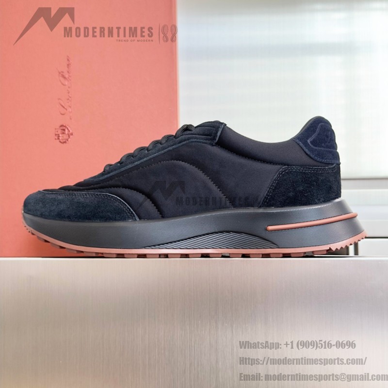 Loro Piana Week End Walk Sneaker Black FAQ2222_8000 Storm System microfiber casual shoes for men