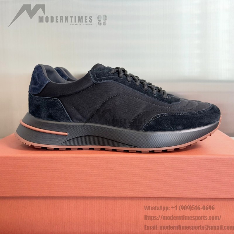 Loro Piana Week End Walk Sneaker Black FAQ2222_8000 Storm System microfiber casual shoes for men