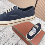 Loro Piana Nantucket Walk Sneaker FAR1445 W000 Blue Navy luxury canvas sneaker for men and women