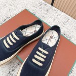 Loro Piana Nantucket Walk Sneaker FAR1445 W000 Blue Navy luxury canvas sneaker for men and women