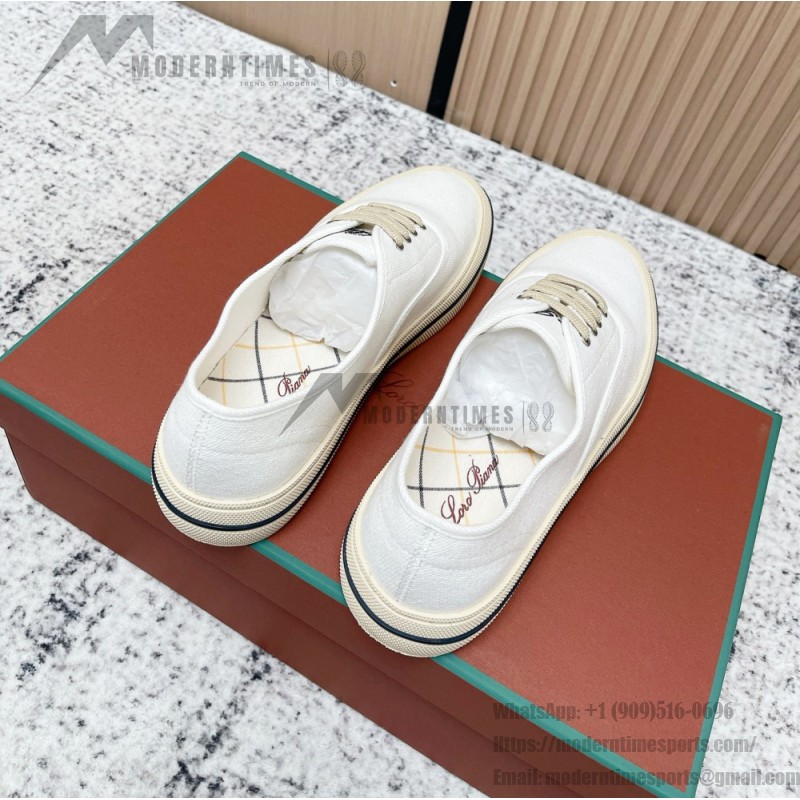 Loro Piana Nantucket Walk Sneaker FAR1445 A018 Natural White luxury summer canvas sneakers