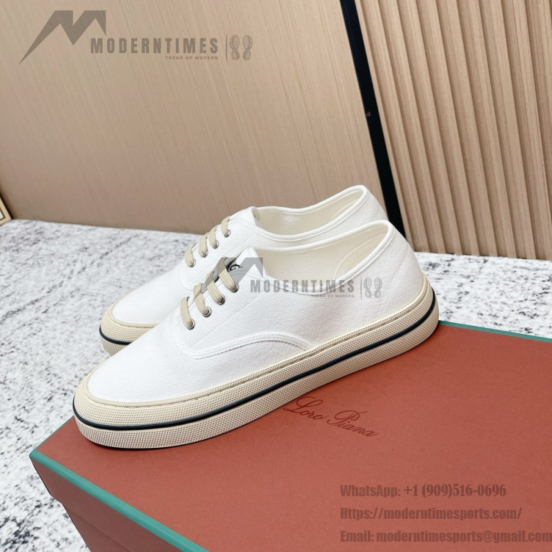 Loro Piana Nantucket Walk Sneaker FAR1445 A018 Natural White luxury summer canvas sneakers