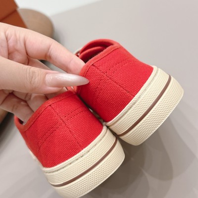 Loro Piana Nantucket Walk Sneaker FAR1445 R354 Red Tango – Premium Vintage Inspired Canvas Sneakers for Men & Women | Luxury Italian Lifestyle Shoes