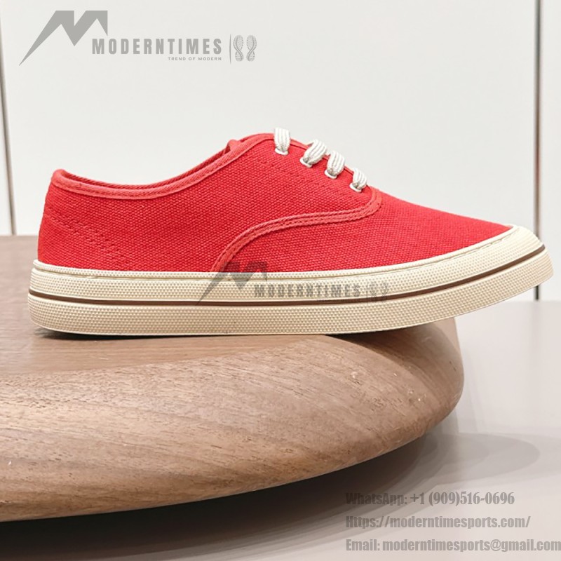Loro Piana Nantucket Walk Sneaker FAR1445 R354 Red Tango luxury vintage canvas sneakers