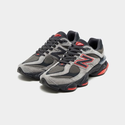 New Balance 9060 U9060JBO Grau Schwarz Rot – Unisex Chunky Retro Lifestyle Sneaker mit ABZORB Komfort