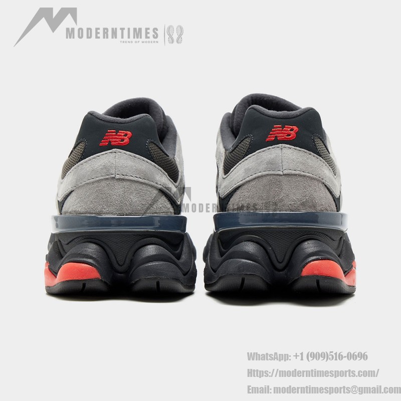 New Balance 9060 U9060JBO Grey Black Red unisex chunky retro sneakers