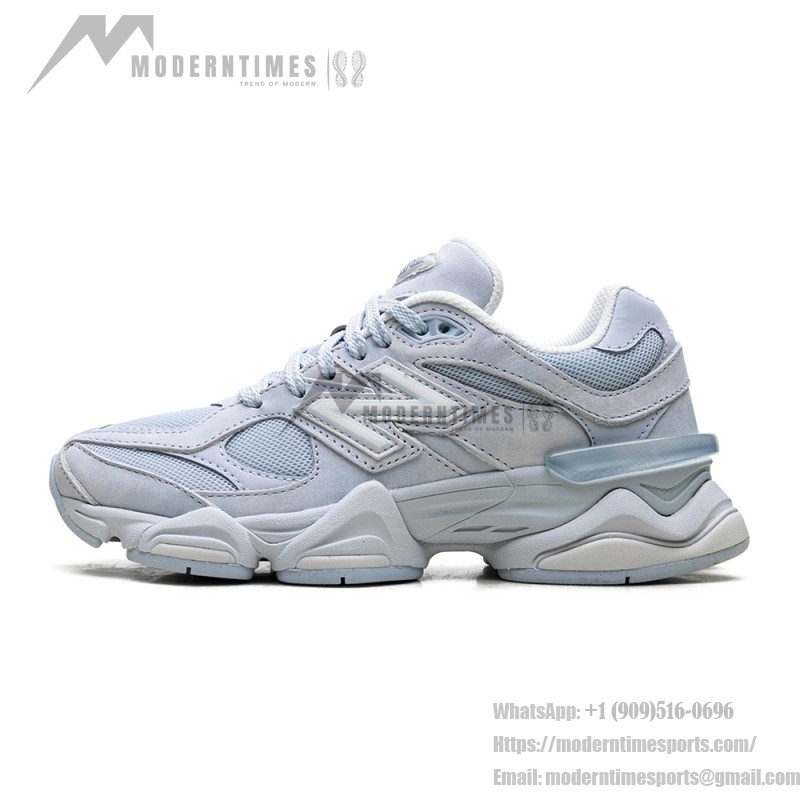 New Balance 9060 Sea Salt Oxford Blue U90607KM icy blue retro futuristic sneakers for men and women