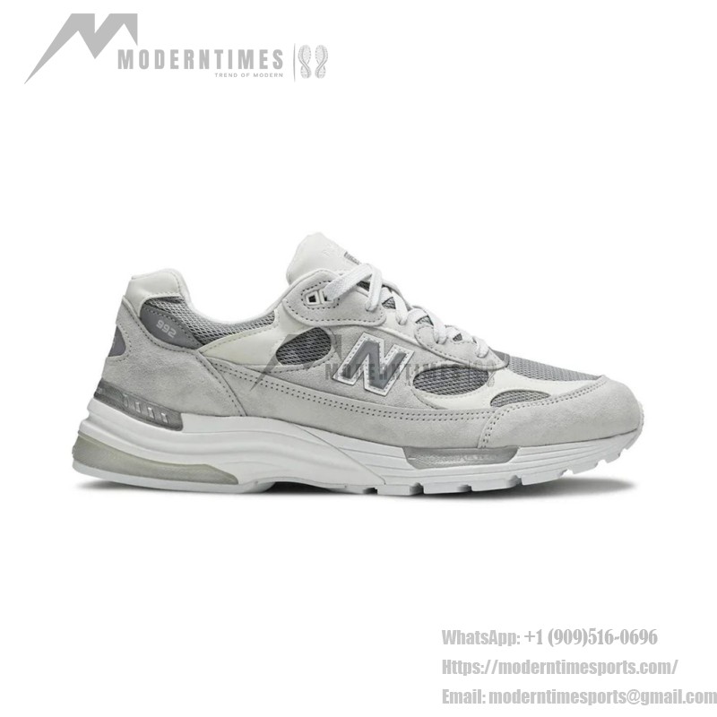 New Balance M992NC White Grey Sneakers – NB992 Series New Balance M992NC White Grey Sneakers Front View – Unisex Lifestyle Running Shoes