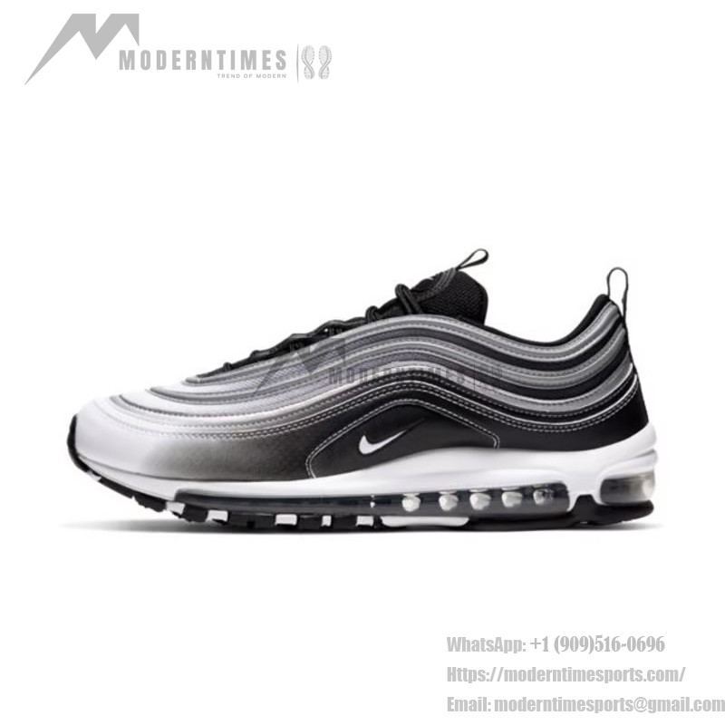 Nike Air Max 97 "Gradient Fade" 921826-016 - Gradient Black-to-White Sneakers Nike Air Max 97 Gradient Fade 921826-016 Black-to-White Gradient Sneakers with Air Cushioning